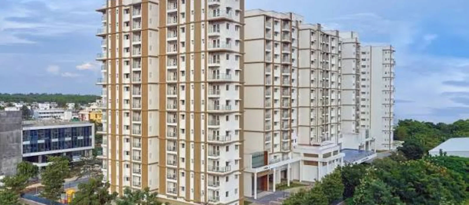 Prestige Tellapur towers with entrance block